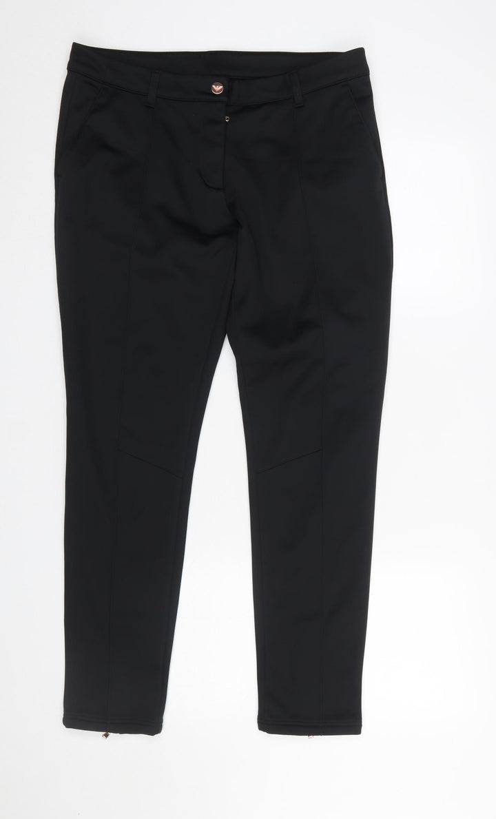 Emporio Armani EA7 Women's Black Slim Fit Zip Ankle Trousers L