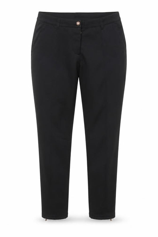 Front view of Emporio Armani EA7 Women's Black Slim Fit Zip Ankle Trousers L