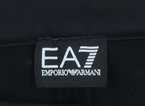 Emporio Armani EA7 Women's Black Slim Fit Zip Ankle Trousers L