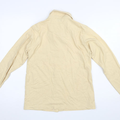 Paco Women's Beige Cotton Blend Long Sleeve Button-Up Shirt S