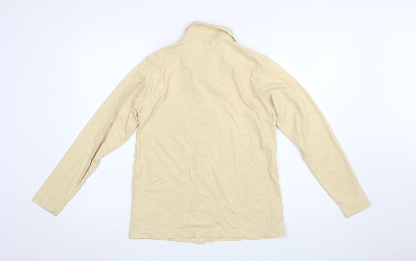 Paco Women's Beige Cotton Blend Long Sleeve Button-Up Shirt S