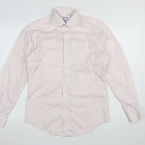 T.M. Lewin Men's Pink Check Slim Fit Non-Iron Dress Shirt 15in Collar