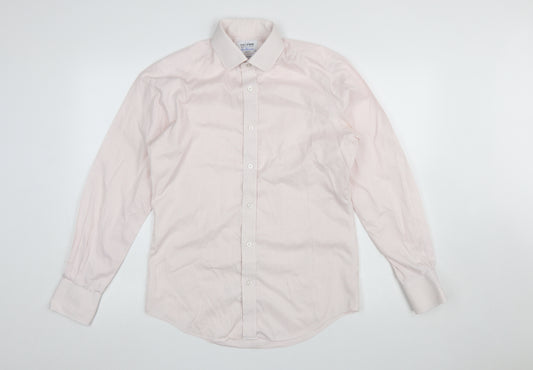 T.M. Lewin Men's Pink Check Slim Fit Non-Iron Dress Shirt 15in Collar