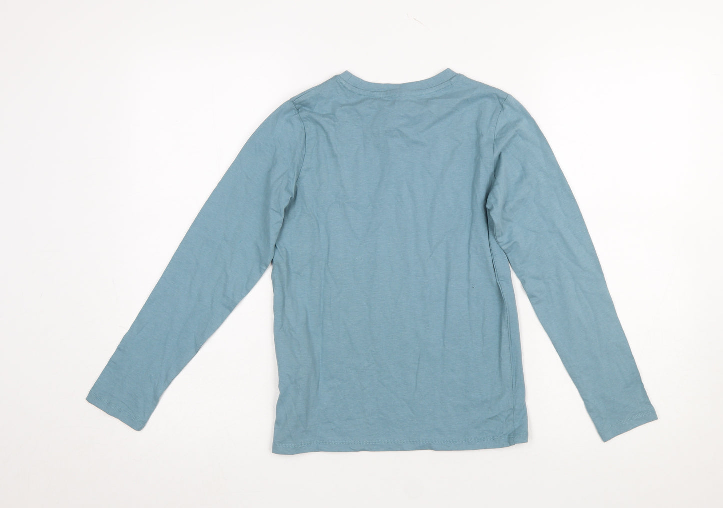 Mountain Warehouse Girls Blue Long Sleeve Cotton T-Shirt 9-10 Years Casual