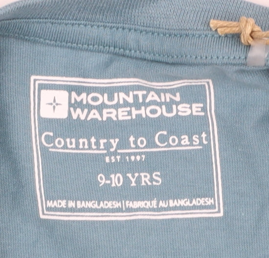 Mountain Warehouse Girls Blue Long Sleeve Cotton T-Shirt 9-10 Years Casual