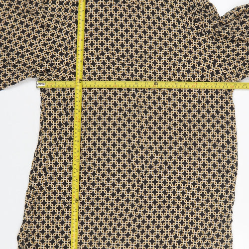 H&M Women’s Beige Geometric Shift Dress Size 14 Vintage Style
