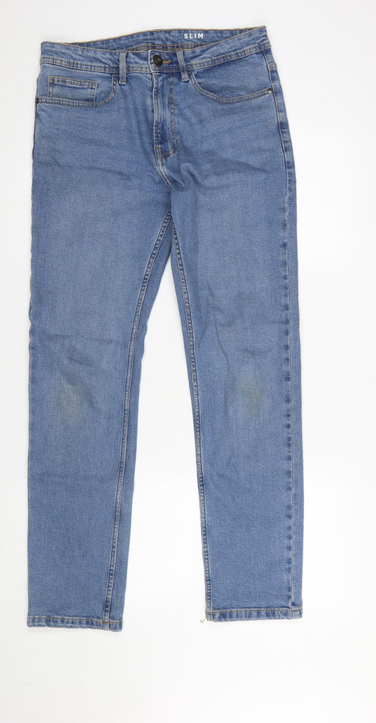 Dunnes Stores Men’s Blue Slim Fit Denim Jeans 30W 32L Classic 5-Pocket