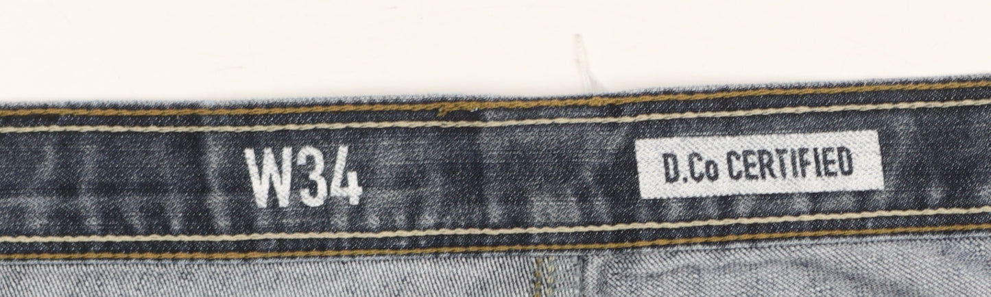 Denim Co Men's Blue Denim 34in Waist Casual Shorts