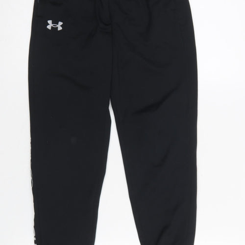 Under Armour Boys Black Jogger Trousers Size M Elastic Waist Activewear