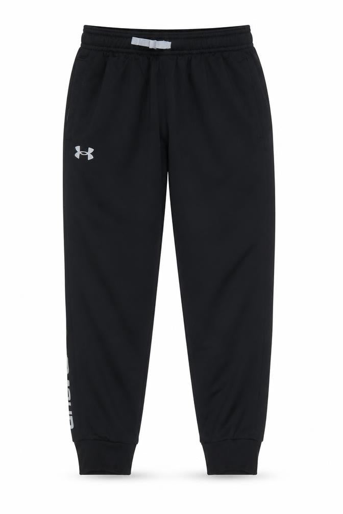 Under Armour Boys Black Jogger Trousers Size M Elastic Waist Activewear