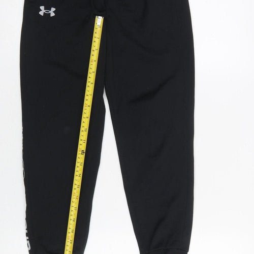 Under Armour Boys Black Jogger Trousers Size M Elastic Waist Activewear