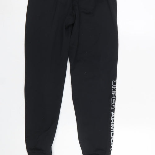 Under Armour Boys Black Jogger Trousers Size M Elastic Waist Activewear