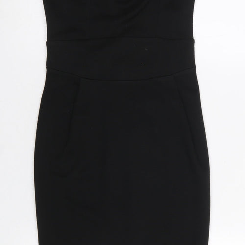 Topshop Women’s Black Size 8 Off Shoulder Pencil Dress