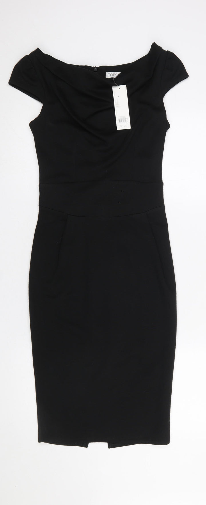 Topshop Women’s Black Size 8 Off Shoulder Pencil Dress