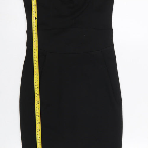 Topshop Women’s Black Size 8 Off Shoulder Pencil Dress