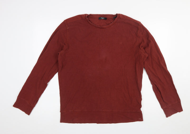 Jack & Jones Premium Men's Red Long Sleeve Crew Neck T-Shirt Size M