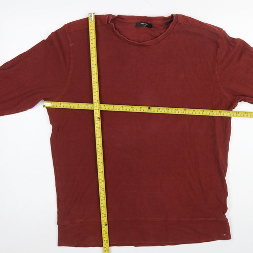 Jack & Jones Premium Men's Red Long Sleeve Crew Neck T-Shirt Size M