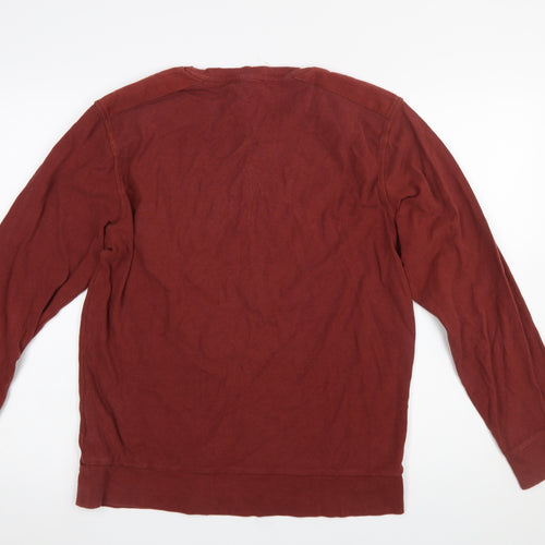 Jack & Jones Premium Men's Red Long Sleeve Crew Neck T-Shirt Size M