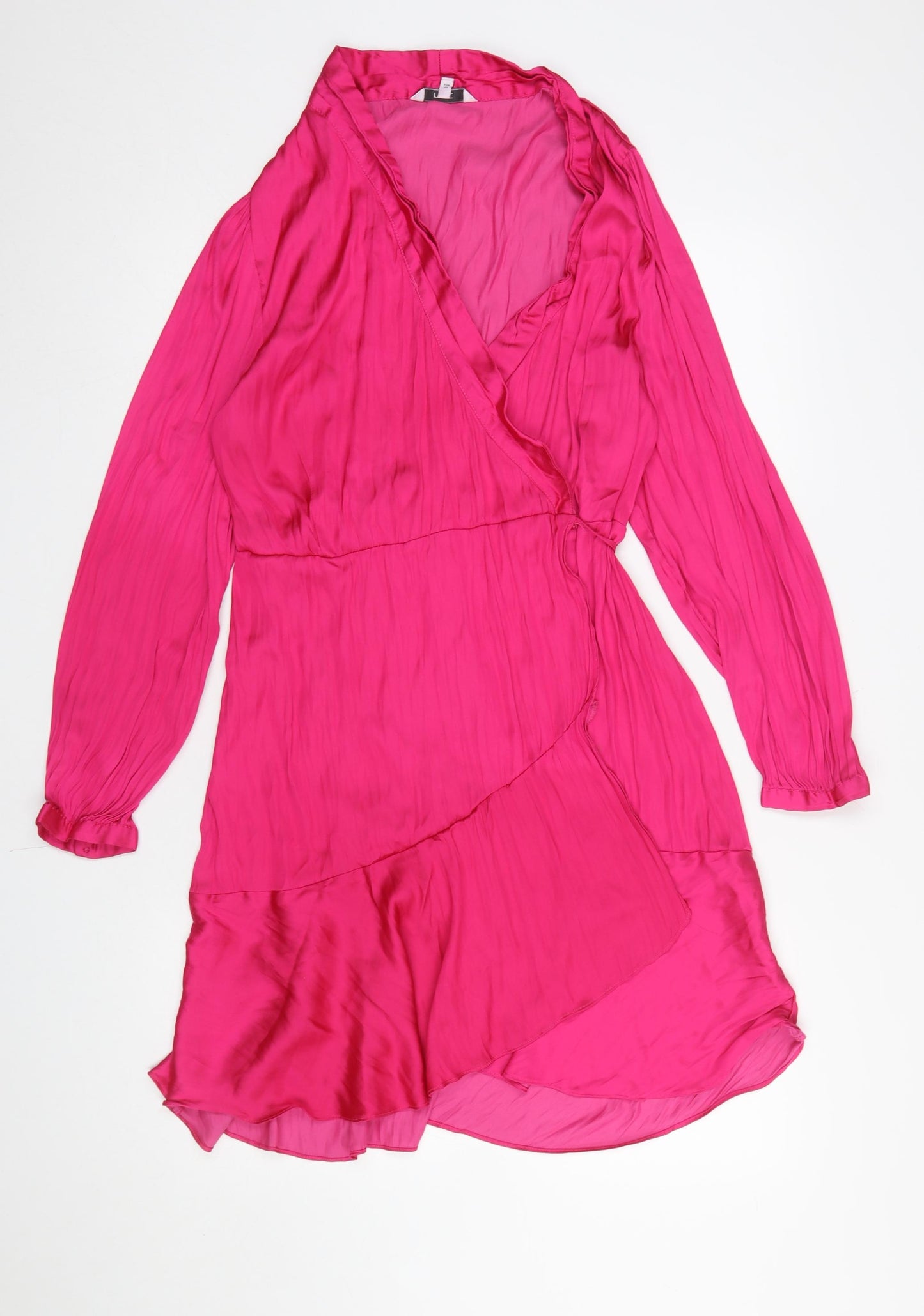 Next Women’s Pink Wrap Dress Size 16 Short Sleeve Party Cocktail