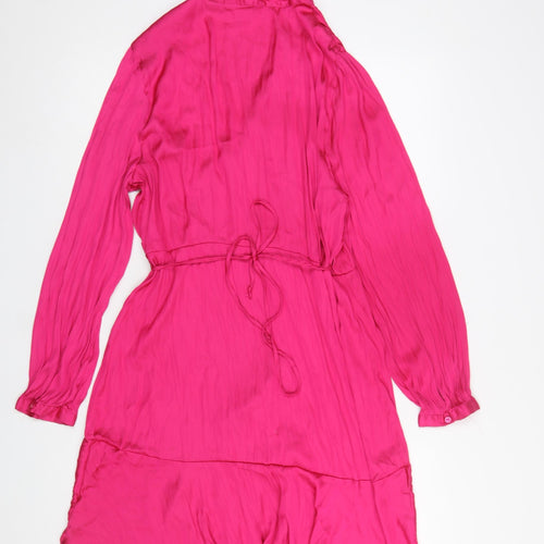 Next Women’s Pink Wrap Dress Size 16 Short Sleeve Party Cocktail