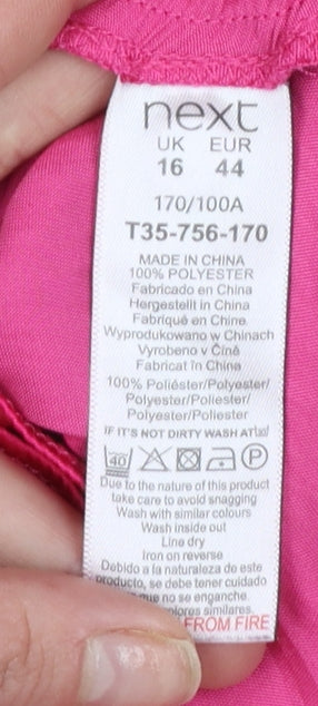 Next Women’s Pink Wrap Dress Size 16 Short Sleeve Party Cocktail