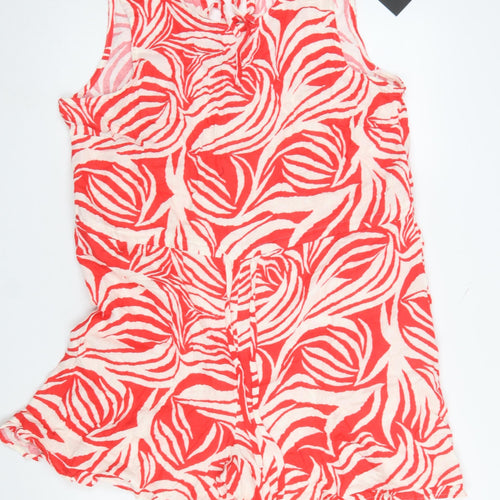 Vero Moda Curve Red White Cotton Sleeveless Playsuit UK 16