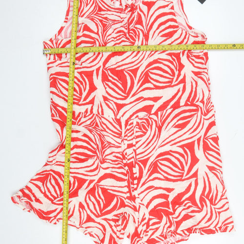 Vero Moda Curve Red White Cotton Sleeveless Playsuit UK 16