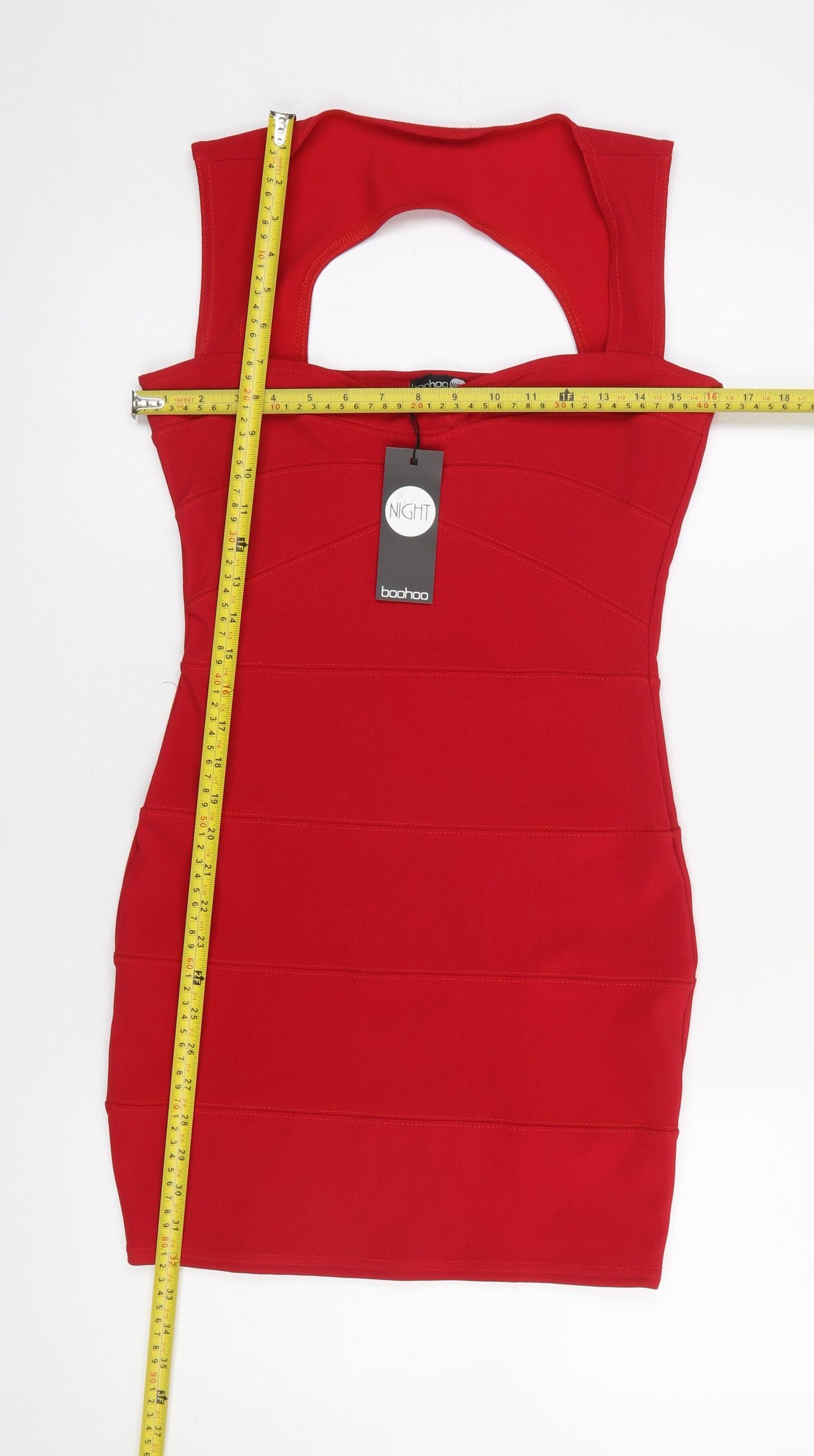 Boohoo Women Red Bodycon Sleeveless Short Dress UK 10 Party Night Out