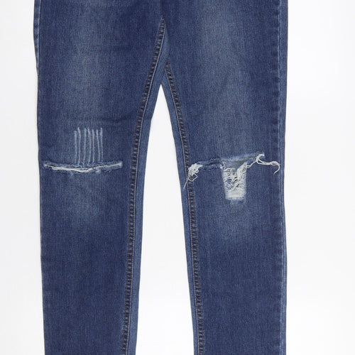 Denim Co Women's Blue Distressed Skinny Jeans Size 8 UK