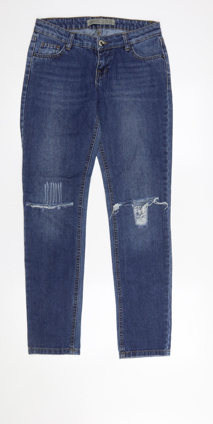 Denim Co Women's Blue Distressed Skinny Jeans Size 8 UK
