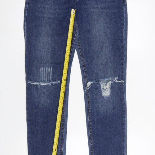 Denim Co Women's Blue Distressed Skinny Jeans Size 8 UK