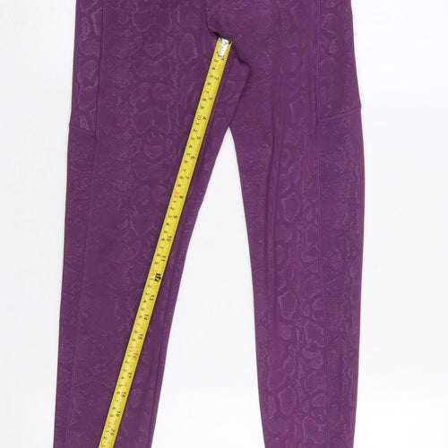 Dunnes Stores Women's Purple Animal Print Leggings Size S
