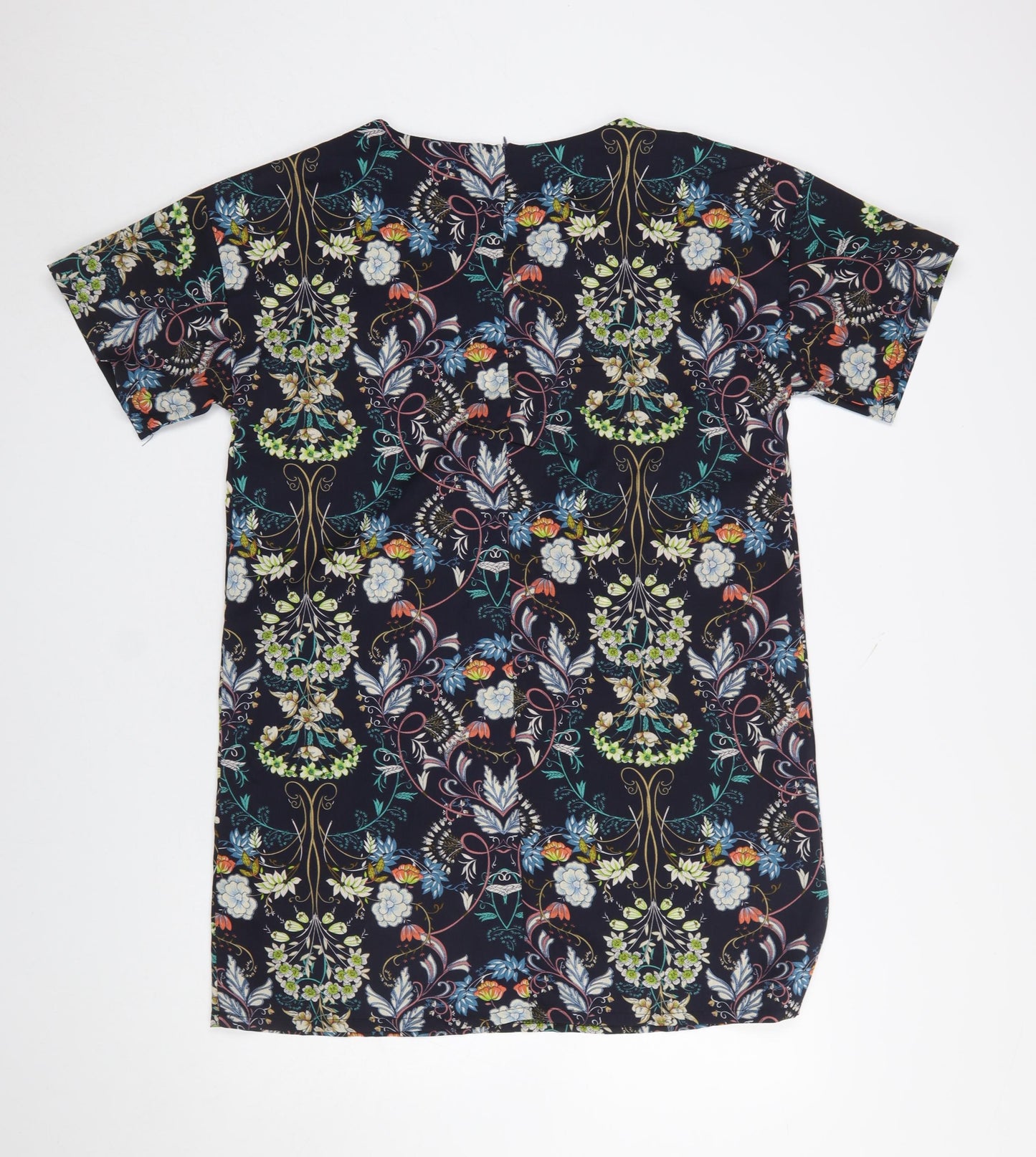 Boohoo Women’s Multicoloured Floral Shift Dress Size 12 Short Sleeve