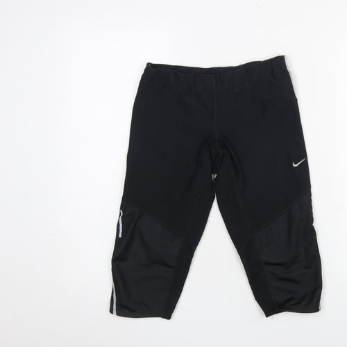 Nike Womens Black Dri-FIT Compression Running Capri Shorts M
