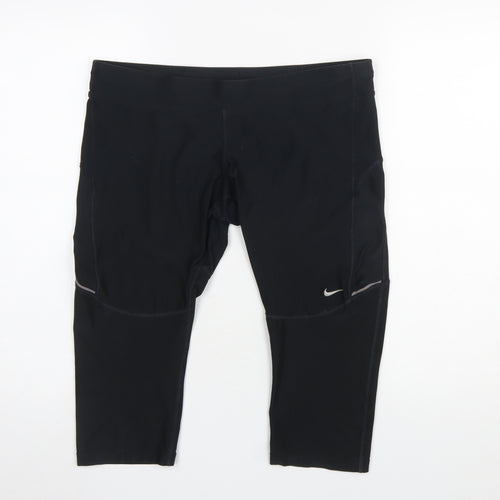 Nike Women's Black Dri-FIT Compression Activewear Shorts XL