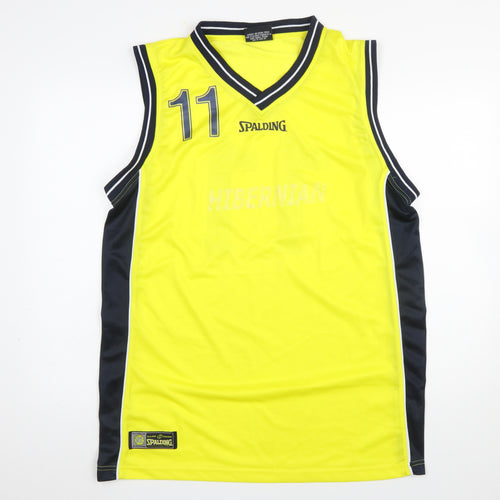 Spalding Men's Yellow Basketball Tank Top XL Athletic Jersey