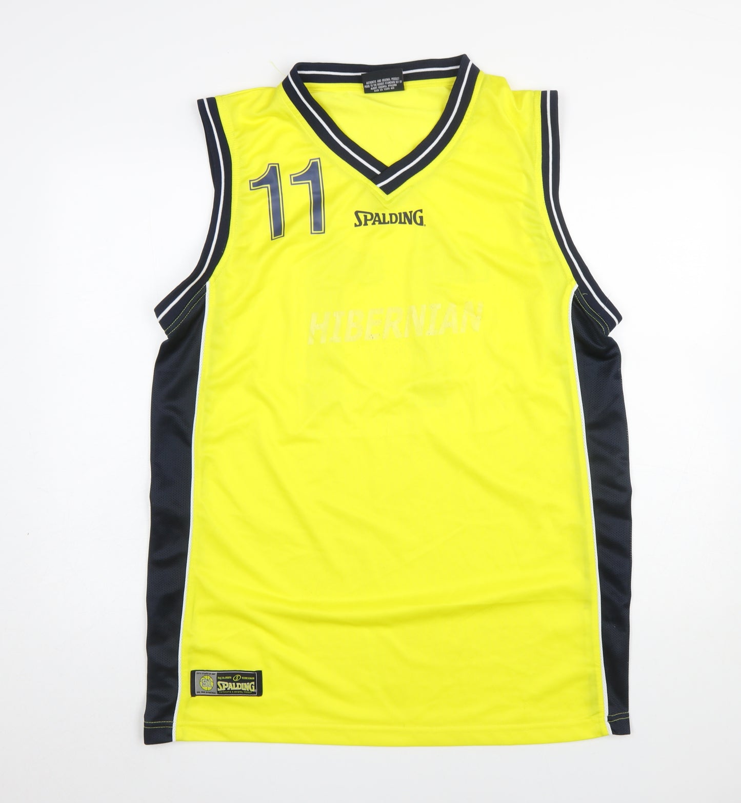 Spalding Men's Yellow Basketball Tank Top XL Athletic Jersey