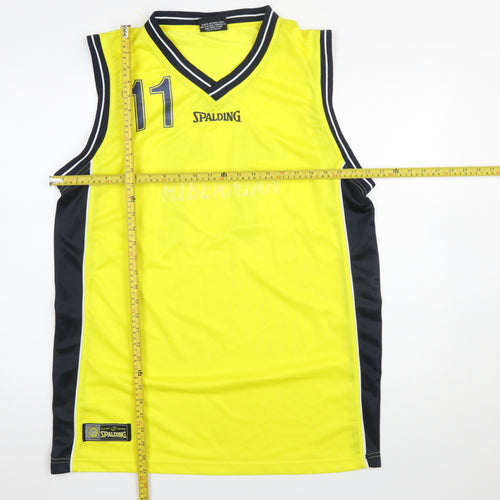Spalding Men's Yellow Basketball Tank Top XL Athletic Jersey