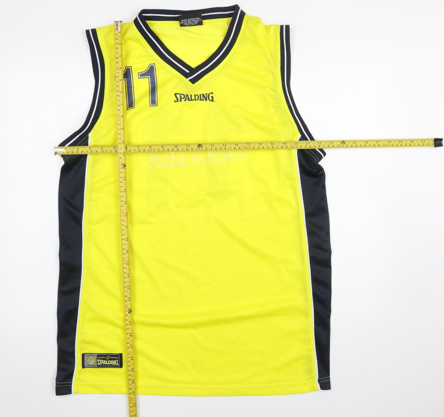 Spalding Men's Yellow Basketball Tank Top XL Athletic Jersey