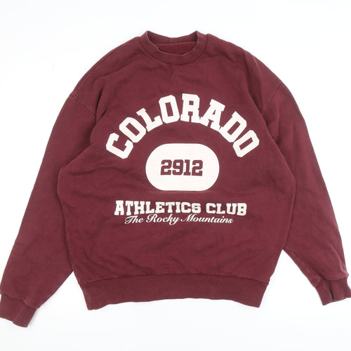 ASOS Design Women's Burgundy Colorado Graphic Pullover Sweatshirt Size S