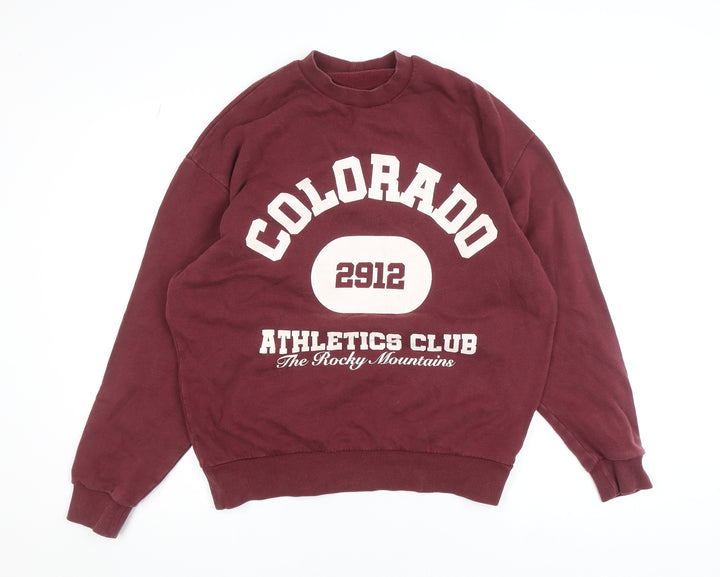 ASOS Design Women's Burgundy Colorado Graphic Pullover Sweatshirt Size S