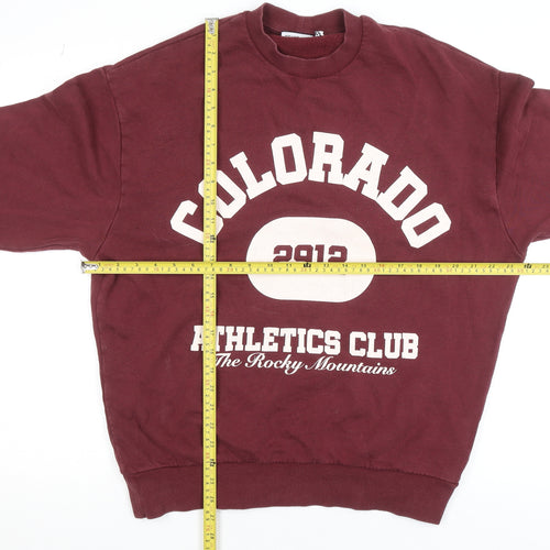 ASOS Design Women's Burgundy Colorado Graphic Pullover Sweatshirt Size S