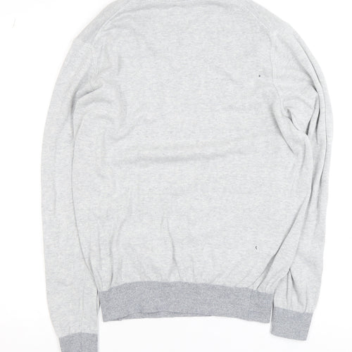 Crew Clothing Company Men's Grey Cotton Linen Crew Neck Jumper Size S