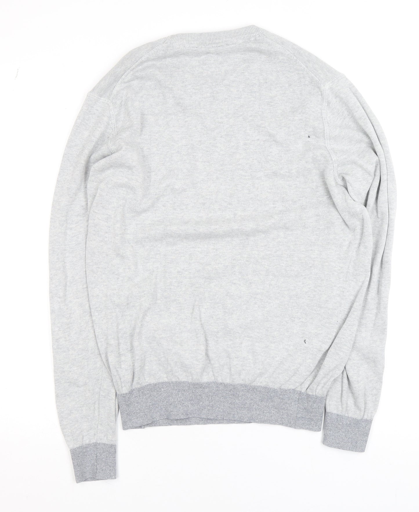 Crew Clothing Company Men's Grey Cotton Linen Crew Neck Jumper Size S