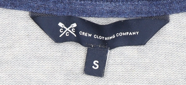 Crew Clothing Company Men's Grey Cotton Linen Crew Neck Jumper Size S