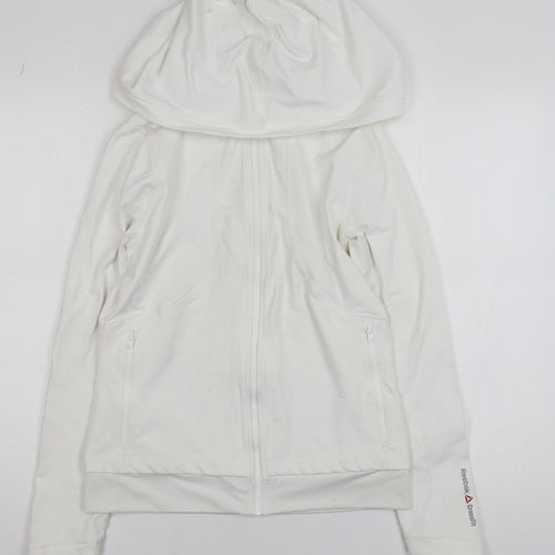 Reebok CrossFit Women's White S Athletic Full Zip Hooded Track Jacket