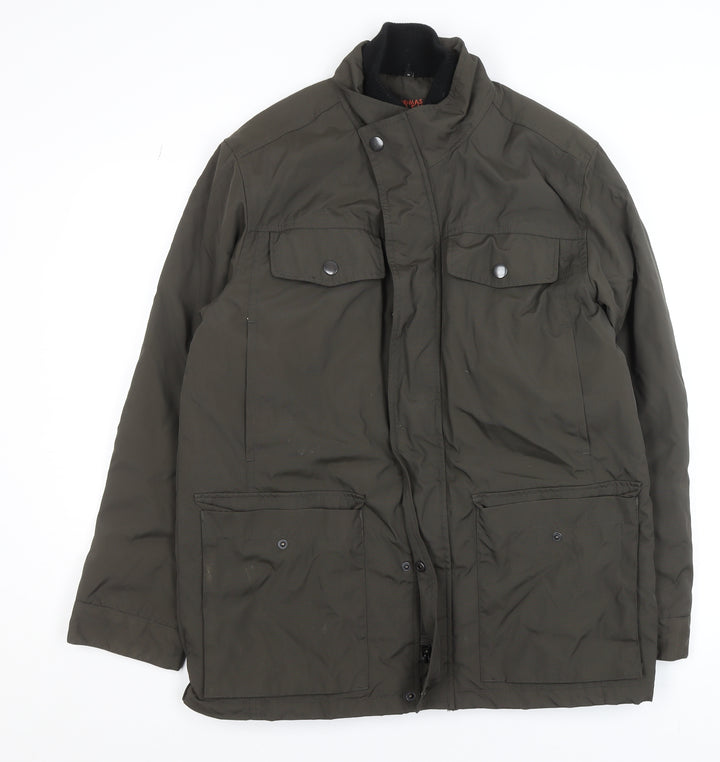 Debenhams Men’s Green Puffer Jacket Size S Mid-Length Nylon