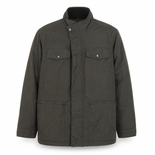 Front view of Debenhams Men’s Green Puffer Jacket, size S, Mid-Length Nylon