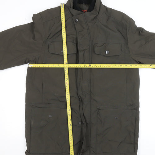 Debenhams Men’s Green Puffer Jacket Size S Mid-Length Nylon