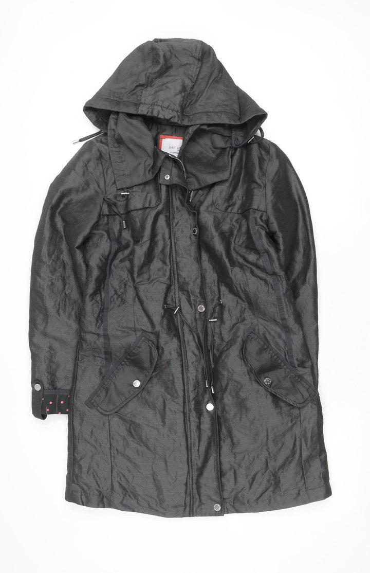 Marks and Spencer Women’s Grey Hooded Parka Coat Size 8